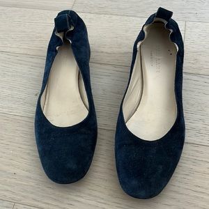 Everlane Navy Suede Italian Day Heel, Size 9